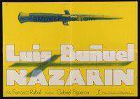 5a304 NAZARIN German 16x23 '65 Luis Bunuel, cool Hans Hillman artwork of knife!