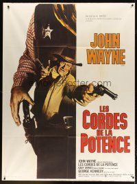 5b248 CAHILL French 1p '73 best completely different art showing all of John Wayne!