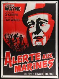 5b298 FIGHTING SEABEES French 1p R60s cool different art of John Wayne in World War II1
