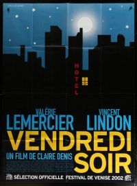 5b310 FRIDAY NIGHT French 1p '02 Claire Denis' Vendredi soir, cool city skyline artwork!