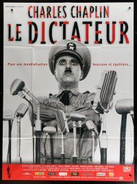 5b324 GREAT DICTATOR French 1p R02 great different image of Charlie Chaplin, wacky WWII comedy!