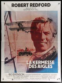 5b327 GREAT WALDO PEPPER French 1p '75 different image of pilot Robert Redford & airplane!