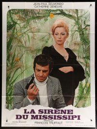 5b379 MISSISSIPPI MERMAID style B French 1p '70 Truffaut, Jean-Paul Belmondo & Catherine Deneuve!