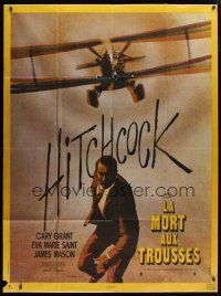 5b398 NORTH BY NORTHWEST CinePoster REPRO French 1p 1987 Cary Grant & cropduster, Hitchcock classic!