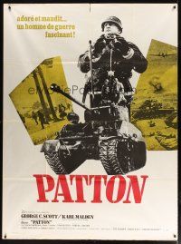 5b409 PATTON French 1p '70 General George C. Scott military World War II classic!