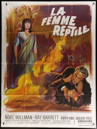 5b438 REPTILE French 1p '66 snake woman Noel Willman, different horror art by Boris Grinsson!