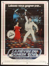 5b453 SATURDAY NIGHT FEVER French 1p '77 disco dancers John Travolta & Karen Lynn Gorney!