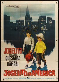 5b003 ADVENTURES OF JOSELITO & TOM THUMB Italian 1p '60 art of Spanish kids in New York City!