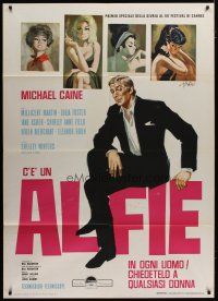 5b005 ALFIE Italian 1p '66 different art of Michael Caine & sexy girls by Sandro Symeoni!