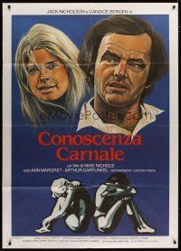 5b025 CARNAL KNOWLEDGE Italian 1p R80s different art of Jack Nicholson & Candice Bergen by Rabito!