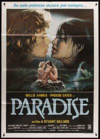 5b078 PARADISE Italian 1p '82 naked Phoebe Cates, Willie Aames, different sexy art by Sciotti!