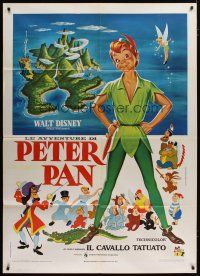 5b080 PETER PAN Italian 1p R70s Walt Disney cartoon fantasy classic, cool full-length art!