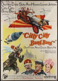 5b143 CHITTY CHITTY BANG BANG Italian 2p '69 Dick Van Dyke, Sally Ann Howes, art of flying car!
