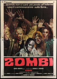 5b148 DAWN OF THE DEAD Italian 2p '78 George Romero, best different zombie artwork!