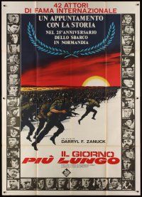 5b173 LONGEST DAY Italian 2p R69 Zanuck's World War II D-Day movie with 42 international stars!