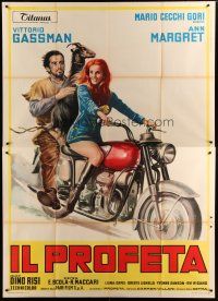 5b180 MR KINKY Italian 2p '68 art of sexy Ann-Margret & Vittorio Gassman on motorcycle with goat!