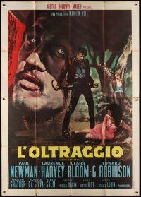5b185 OUTRAGE Italian 2p '64 Paul Newman as a Mexican bandit in a loose remake of Rashomon!