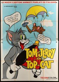 5b205 TOM & JERRY Italian 2p '67 great Hanna-Barbera cat & mouse cartoon image!