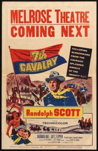 5b517 7th CAVALRY WC '56 Randolph Scott avenges General Custer & the massacre at Little Big Horn!