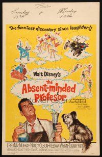 5b519 ABSENT-MINDED PROFESSOR WC '61 Walt Disney, Flubber, art of Fred MacMurray in title role!