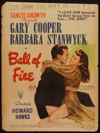 5b543 BALL OF FIRE WC '41 great image of dapper Gary Cooper & sexy Barbara Stanwyck!