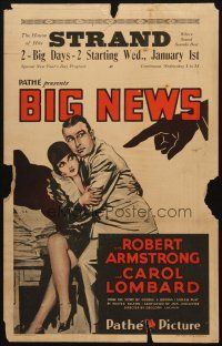 5b561 BIG NEWS WC '29 art of accusing finger pointing at sexy Carole Lombard & Robert Armstrong!