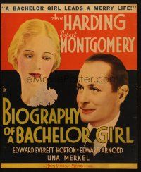 5b563 BIOGRAPHY OF A BACHELOR GIRL WC '34 Ann Harding leads a merry life, Robert Montgomery