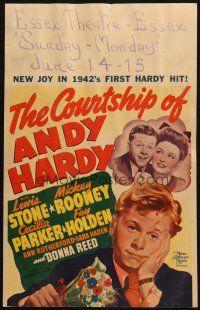 5b591 COURTSHIP OF ANDY HARDY WC '42 great romantic c/u of Mickey Rooney & Donna Reed!