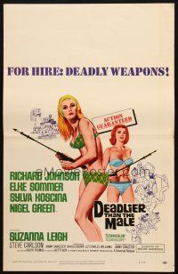 5b601 DEADLIER THAN THE MALE WC '67 sexy Elke Sommer & Sylva Koscina are deadly weapons!