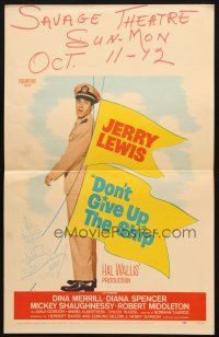 5b608 DON'T GIVE UP THE SHIP WC '59 full-length image of Jerry Lewis in Navy uniform!