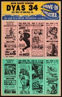 5b614 DYAS 34 drive-in WC '64 Rio Bravo, Horror of Party Beach, Giant, Pink Panther & more!