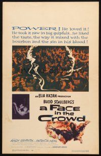 5b620 FACE IN THE CROWD WC '57 Andy Griffith took it raw like his bourbon & his sin, Elia Kazan