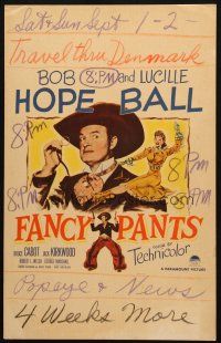 5b622 FANCY PANTS WC '50 Lucille Ball & wacky cowboy Bob Hope are driving the west wild!