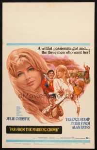 5b624 FAR FROM THE MADDING CROWD WC '68 Julie Christie, Terence Stamp, Peter Finch, Schlesinger