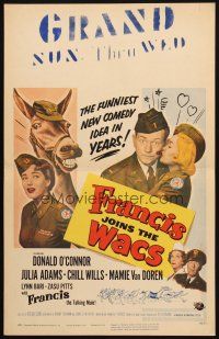 5b632 FRANCIS JOINS THE WACS WC '54 Donald O'Connor & the talking mule are in the ladies' Army now!