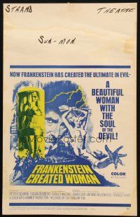 5b633 FRANKENSTEIN CREATED WOMAN WC '67 Peter Cushing, Susan Denberg had the soul of the Devil!