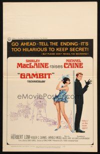 5b636 GAMBIT WC '67 art of sexy Shirley MacLaine & Michael Caine preparing for crime!