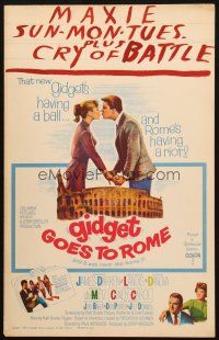 5b639 GIDGET GOES TO ROME WC '63 James Darren & Cindy Carol by Italy's Colisseum!