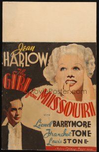 5b641 GIRL FROM MISSOURI WC '34 wonderful close up of beautiful Jean Harlow + Franchot Tone!