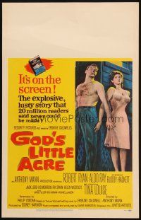 5b645 GOD'S LITTLE ACRE WC '58 barechested Aldo Ray & half-dressed sexy Tina Louise!