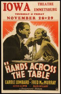 5b658 HANDS ACROSS THE TABLE WC '35 broke Fred MacMurray romances sexy manicurist Carole Lombard!