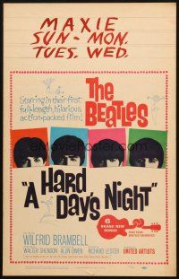 5b661 HARD DAY'S NIGHT WC '64 great image of The Beatles in their first film, rock & roll classic!