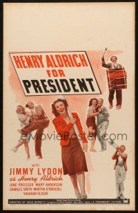 5b672 HENRY ALDRICH FOR PRESIDENT WC '41 Jimmy Lydon's first time in the title role!