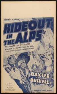 5b675 HIDEOUT IN THE ALPS WC '37 cool skiing disaster art, an avalanche of thrills!