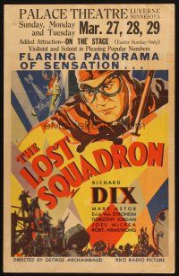 5b731 LOST SQUADRON WC '32 wonderful deco art of pilot Richard Dix being filmed by Von Stroheim!