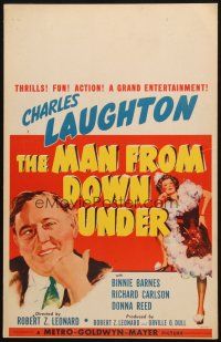 5b745 MAN FROM DOWN UNDER WC '43 Charles Laughton returns to Australia with boy & girl orphans!