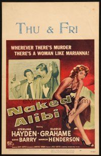 5b778 NAKED ALIBI WC '54 wherever there's murder, there's a woman like sexy Gloria Grahame!