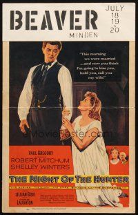 5b782 NIGHT OF THE HUNTER WC '55 Robert Mitchum, Shelley Winters, Charles Laughton classic noir!
