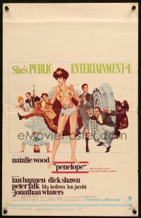 5b808 PENELOPE WC '66 sexiest artwork of Natalie Wood with big money bags and gun!