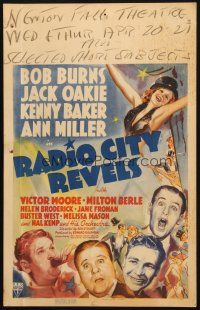 5b829 RADIO CITY REVELS WC '38 art of Bob Burns, Jack Oakie, Kenny Baker & sexy Ann Miller by Bela!